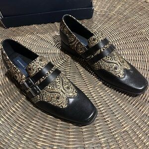 Giorgio Brutini Men’s Loafer Nyne Black Gold Size 9 New Never Worn